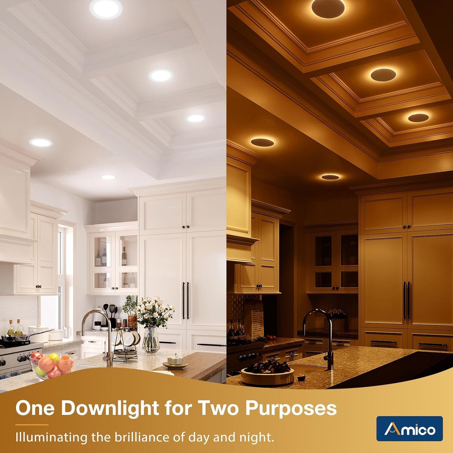 24 Pack 6 Inch 5CCT LED Recessed Ceiling Light with Night Light,