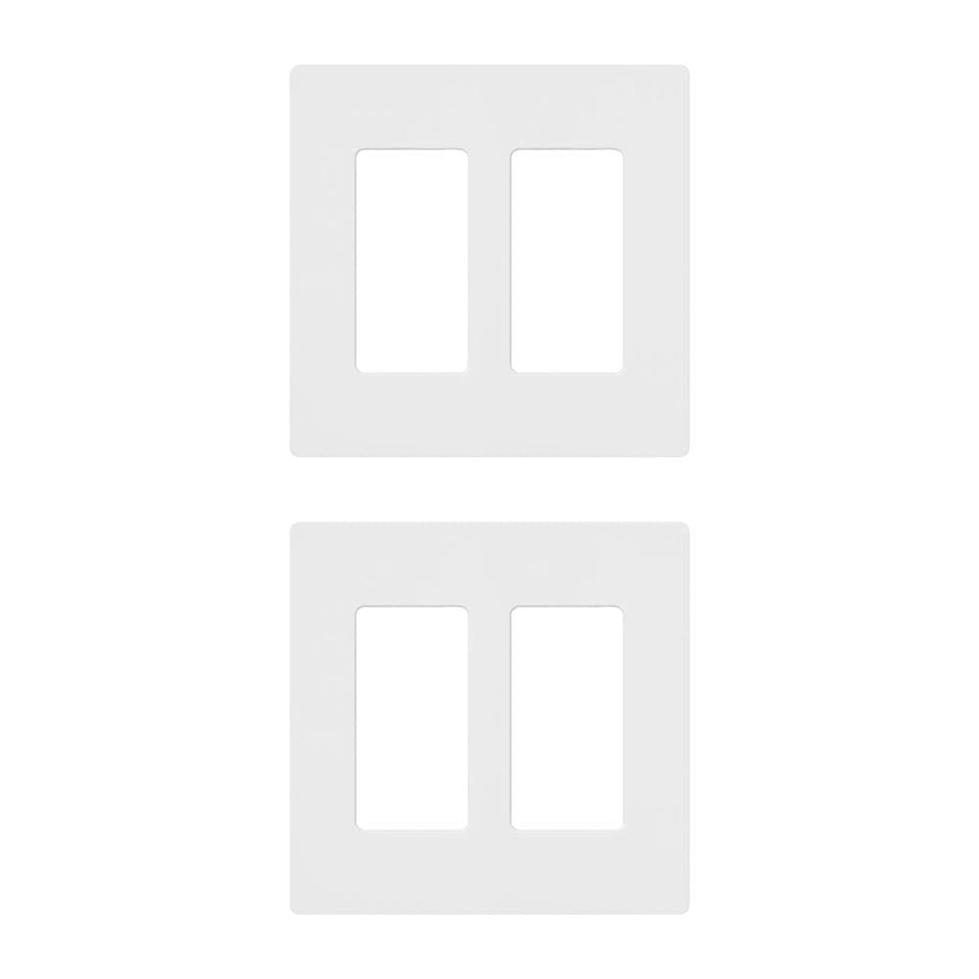 Lutron Claro 2 Gang Decorator/Rocker Wallplate, Gloss, Gray (1-Pack) | CW-2-GR