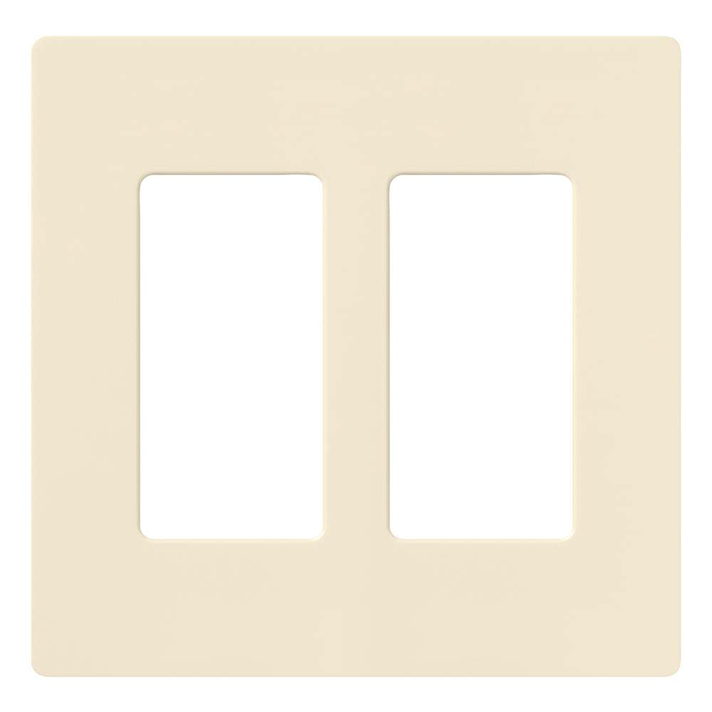Lutron Claro 2 Gang Decorator/Rocker Wallplate, Gloss, Gray (1-Pack) | CW-2-GR