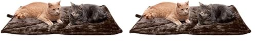 Furhaven ThermaNAP Self-Warming Cat Bed for Indoor Cats & Small Dogs, Washable & Reflects Body Heat - Quilted Faux Fur Reflective Bed Mat - Gray, Small
