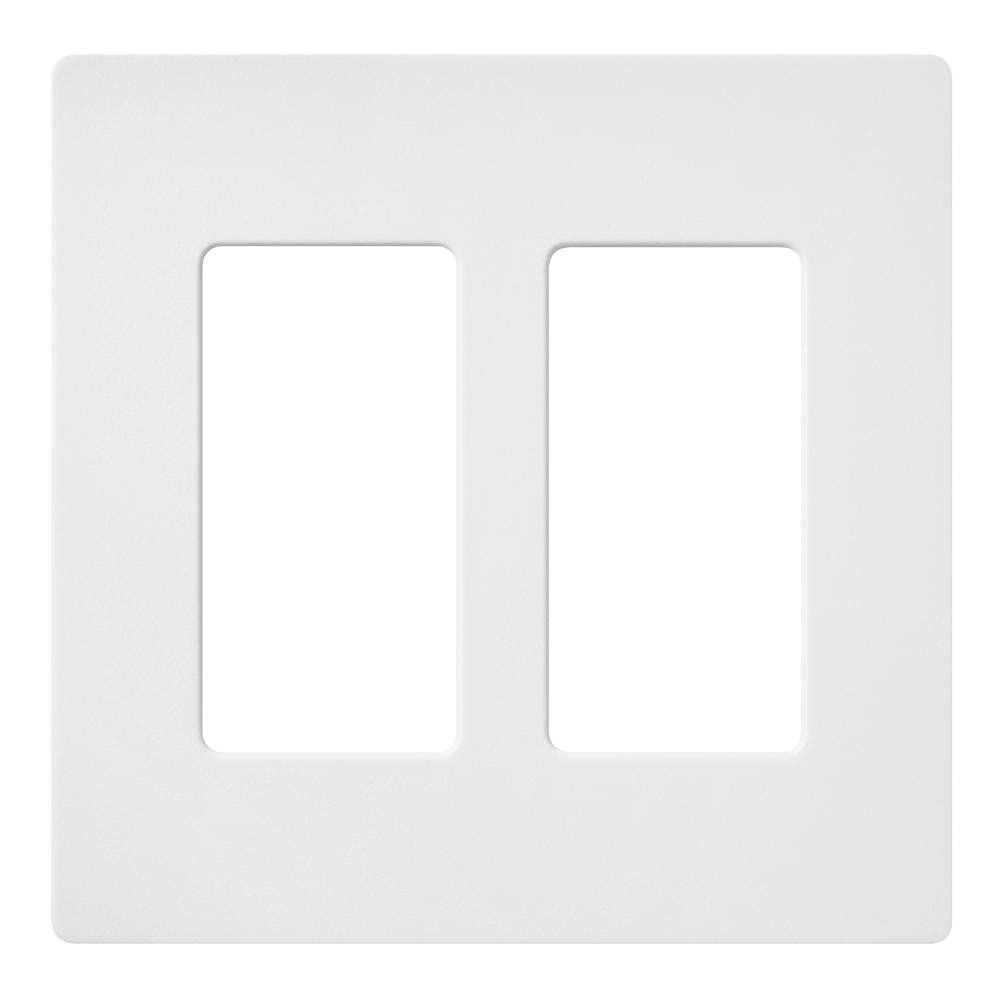 Lutron Claro 2 Gang Decorator/Rocker Wallplate, Gloss, Gray (1-Pack) | CW-2-GR