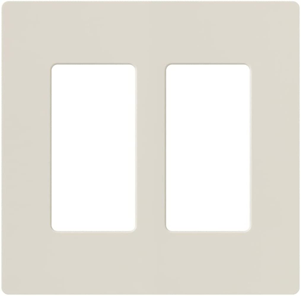 Lutron Claro 2 Gang Decorator/Rocker Wallplate, Gloss, Gray (1-Pack) | CW-2-GR