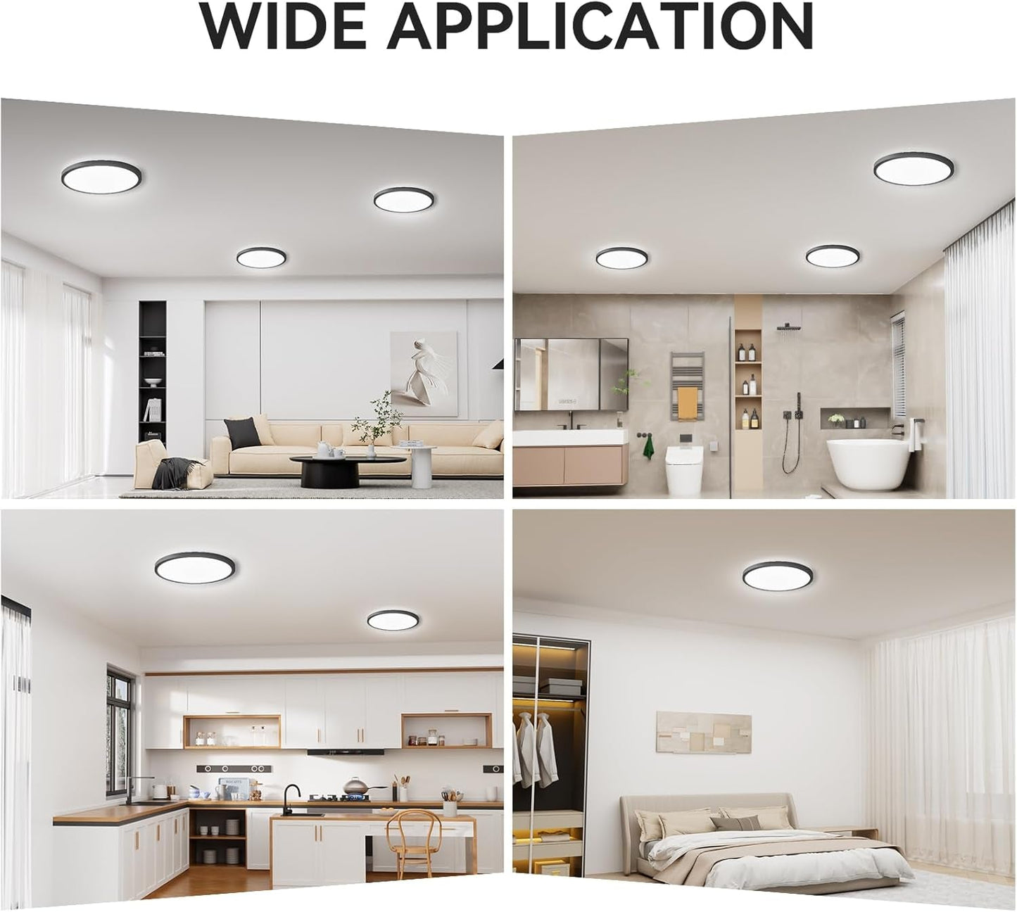 12Pack 3200Lm LED Flush Mount Ceiling Light, Super Slim 12 Inch LED