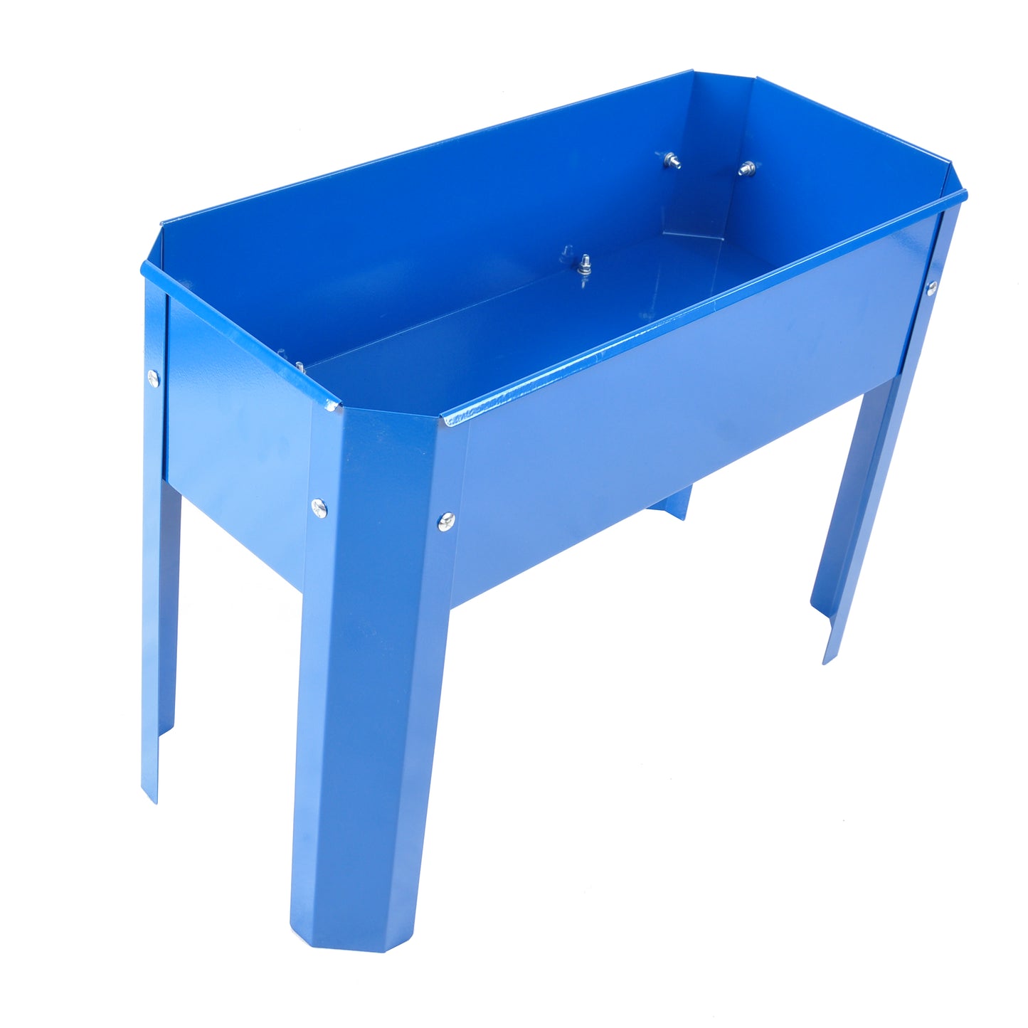 Elevated garden bed metal elevated outdoor flowerpot box suitable for backyard and terrace large flowerpot flower(Blue*2)