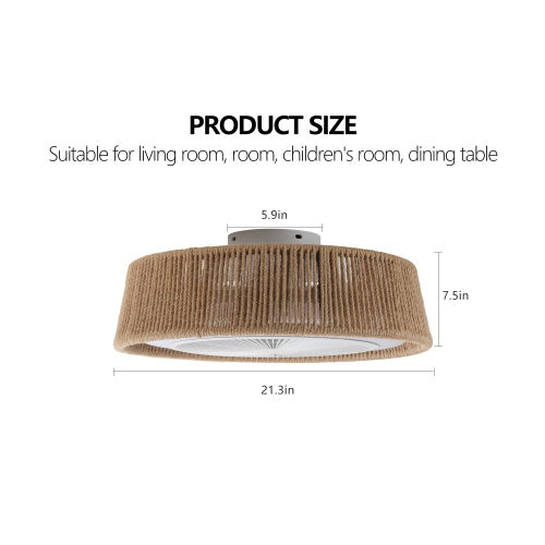 Bohemian Style LED Dimmable Ceiling Light With Built-in Fan - Remote Control