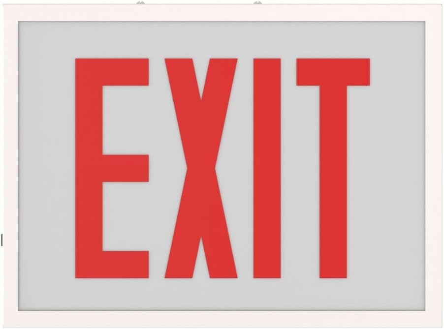 Lithonia Lighting TCE RG EL M4 Steel Exit Sign with Red/Green Switching, Ni-MH Battery Backup