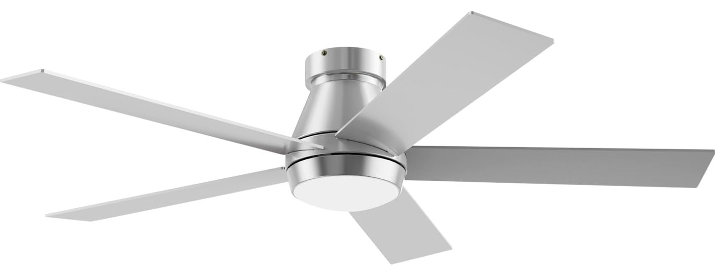 TCL 52" Ceiling Fan with Lights, Black Flush Mount Ceiling Fans with Remote Control, 6 Speeds DC Reversible, Dimmable, Noiseless, Low Profile