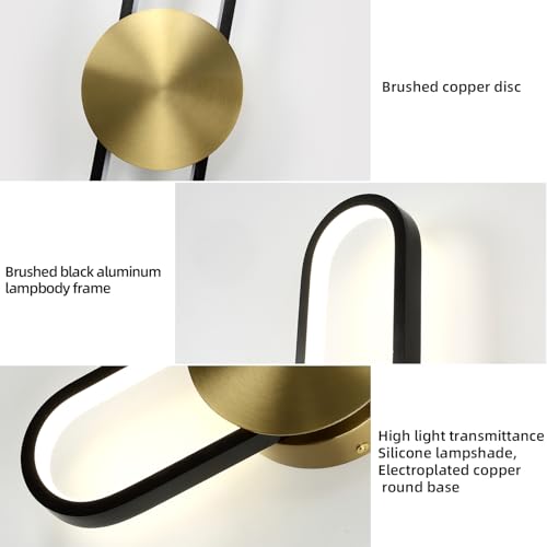 Modern Wall Sconce 4000K Dimmable LED Wall Light Fixture, Hardwired Wall Lamp for Living Room, Dining Room, Bedroom, Hallway, Lobby, Entryway (Brushed Black, H110cm/43.3inch)