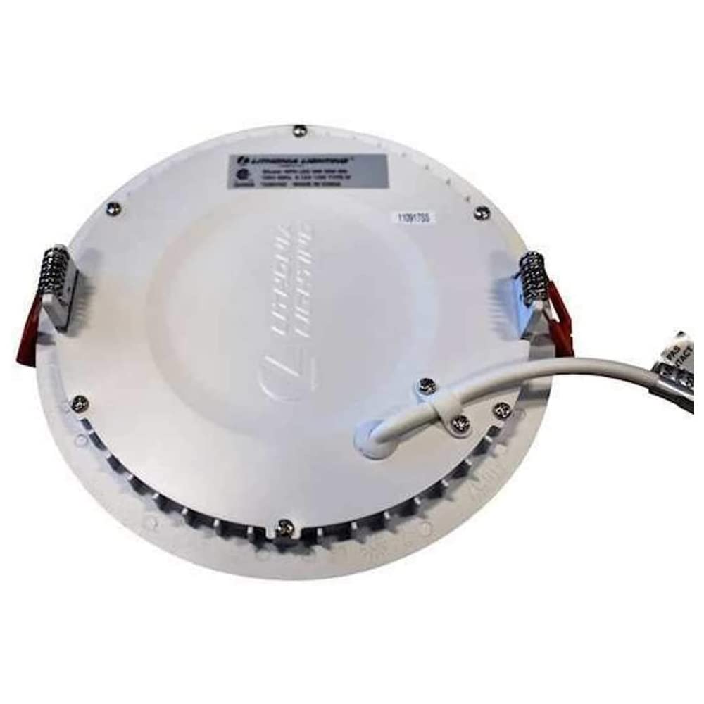 Lithonia Lighting WF4 LED 27K30K35K 90CRI MB M6 Recessed Wafer Downlight with Ultra Thin Round Trim, Color Temperature Selectable, 2700K | 3000K | 3500K, 4-Inch, Matte Black