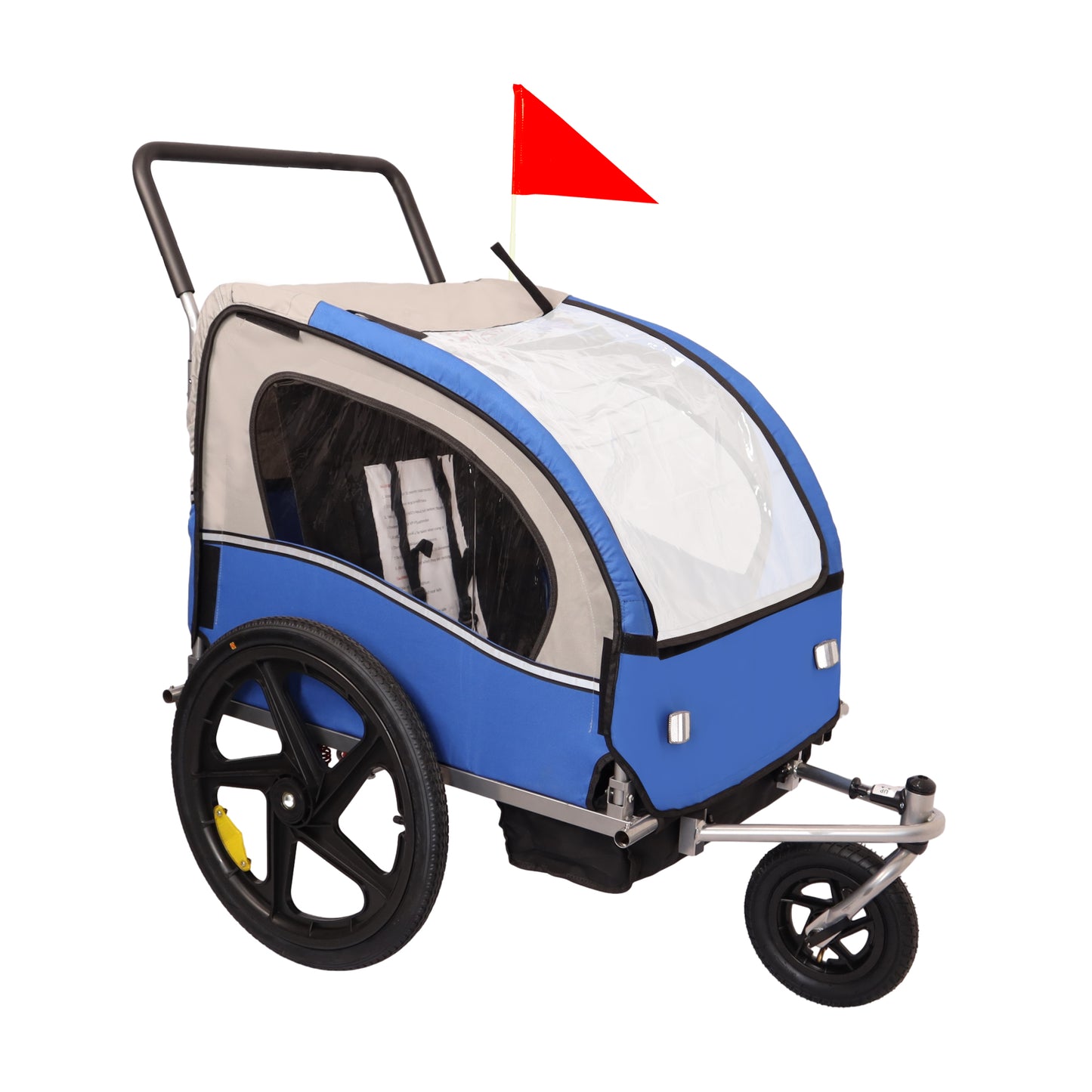 2-in-1 Double 2 Seat Bicycle Bike Trailer Jogger Stroller for Kids Children