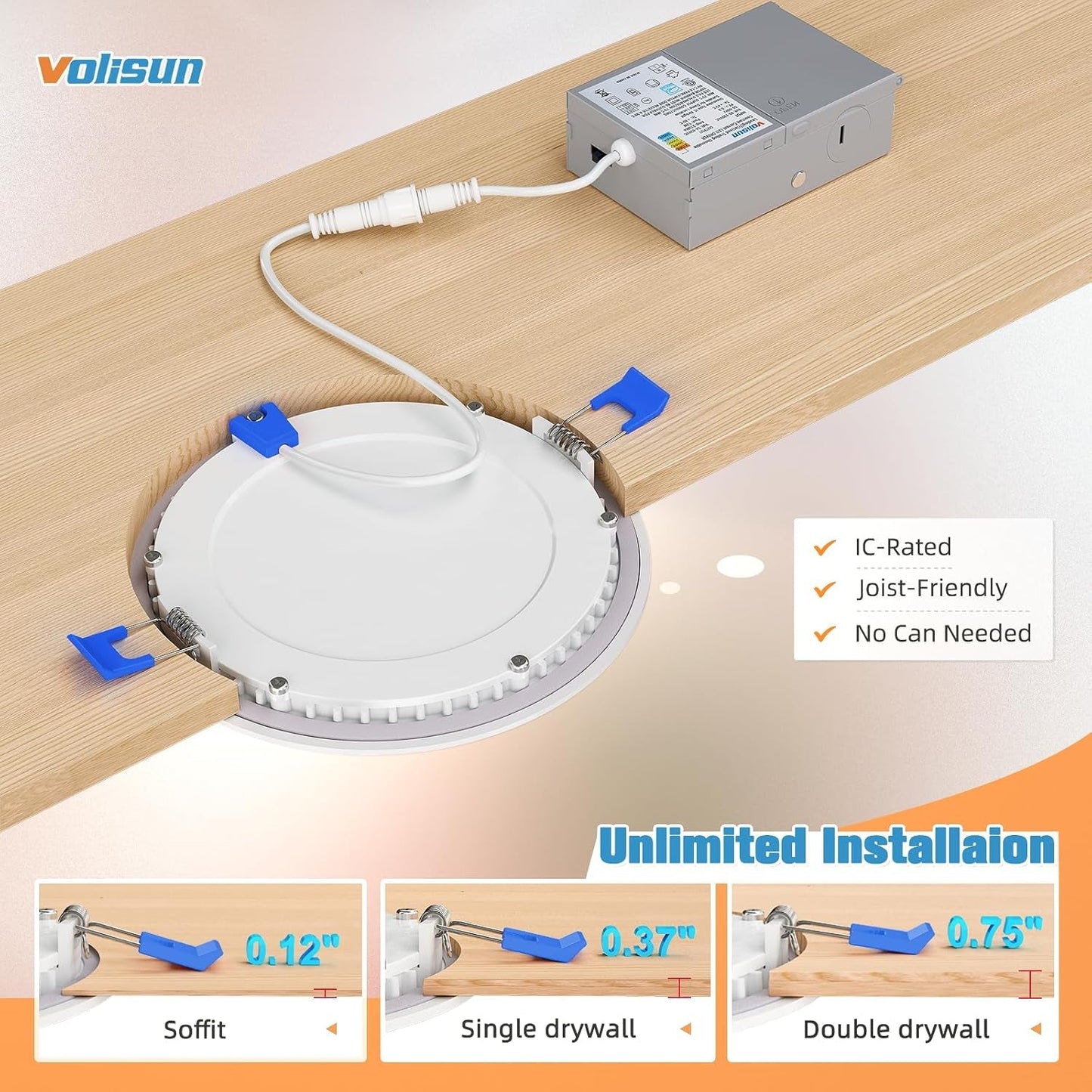24 Pack 6 Inch Recessed Lighting, 5CCT LED Recessed Light with