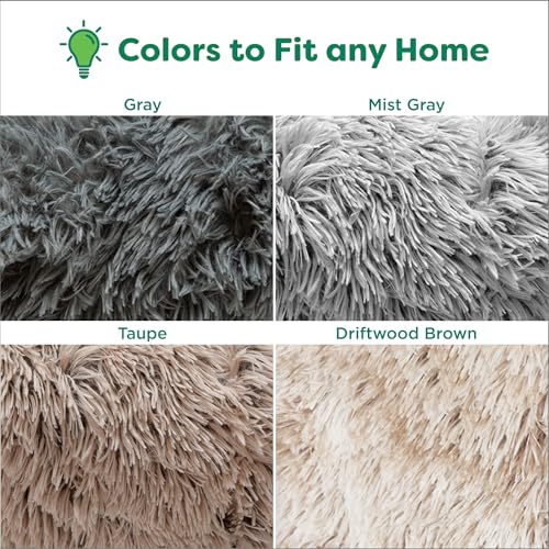 Furhaven - Manta impermeable y lavable para perros y gatos de interior, hecha en piel sintética de pelo largo sintético y terciopelo en color madera, XL, gris niebla