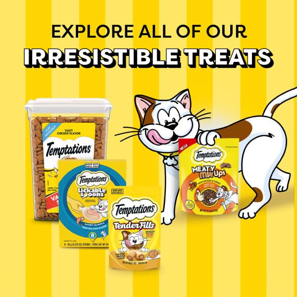 Temptations Lickable Spoons Adult Wet Cat Treat, 10 Grams, Variety Pack of 24