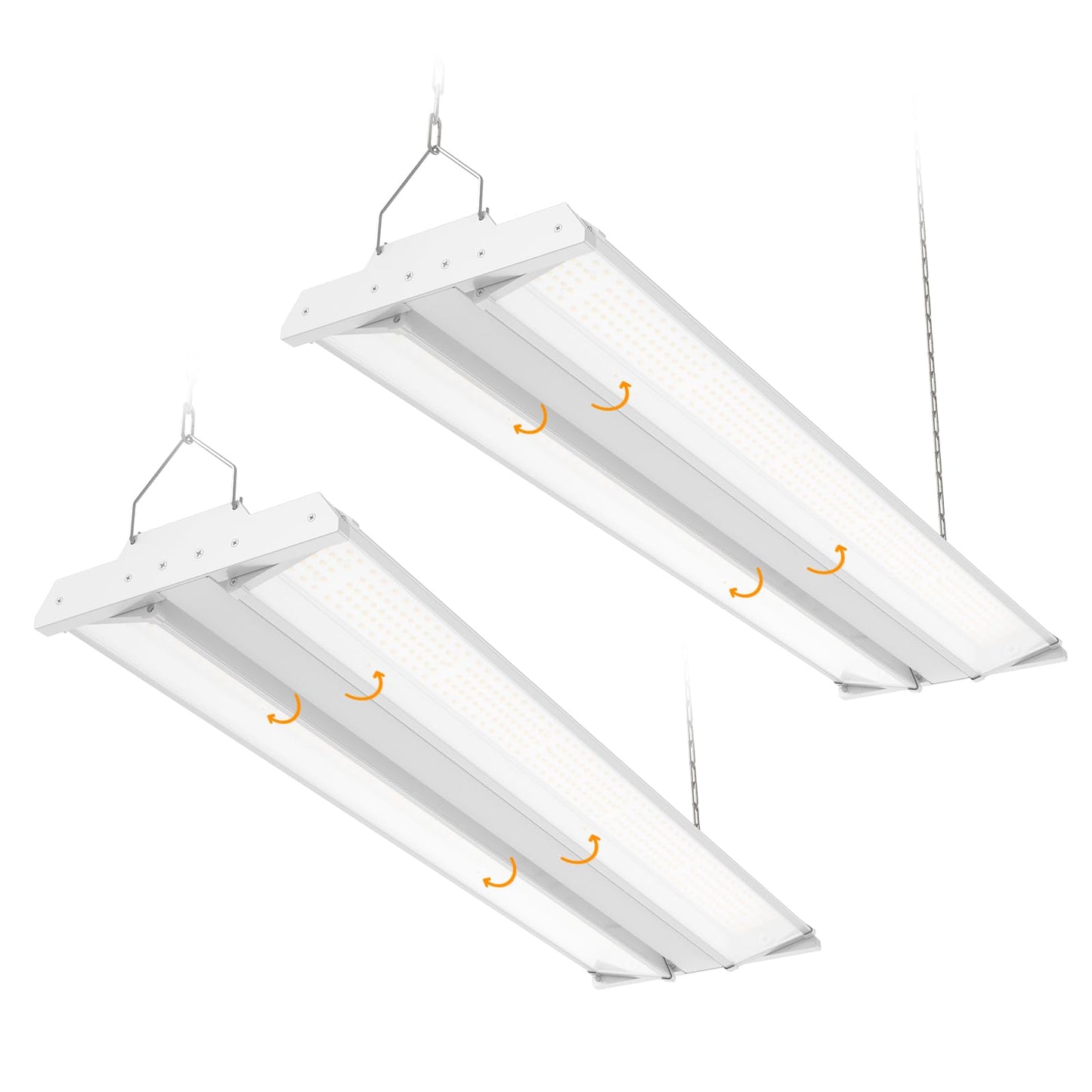 High Bay Led Shop Lights 150W 2Pack 4000K/5000K Switchable Linear High Bay Light Directional 0-10V Dimmable 100-277V Hardwire 135LM/W Commercial Lighting for Warehouse, Workshop, Supermarket