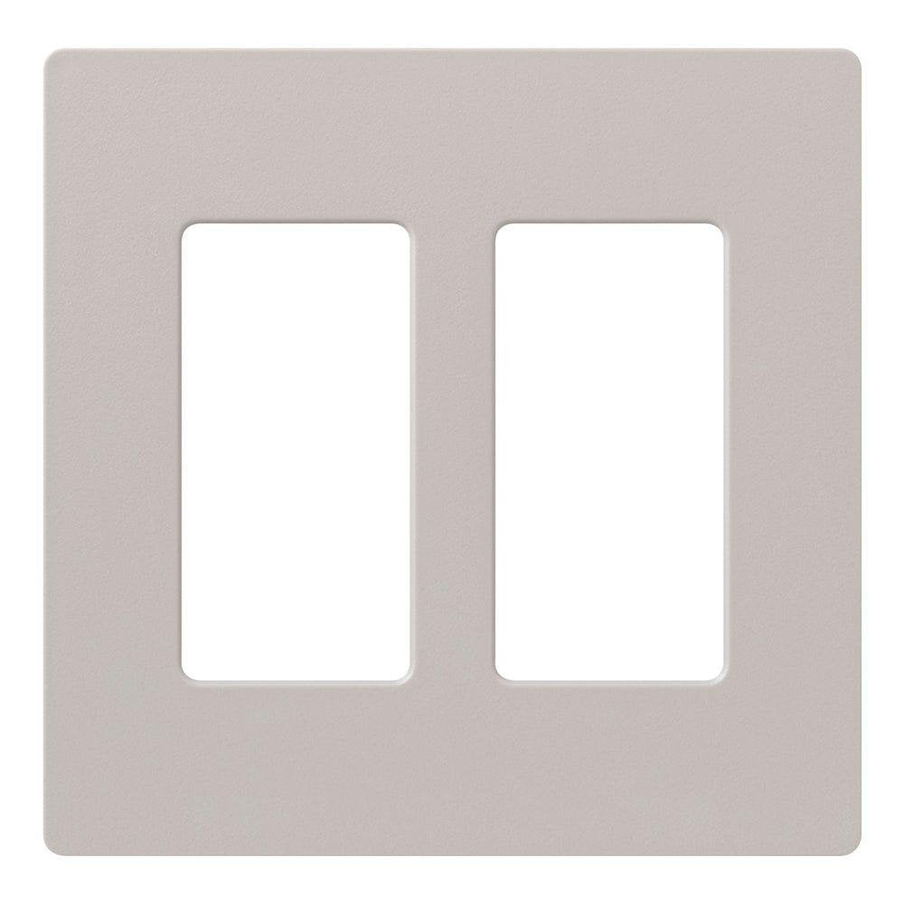 Lutron Claro 2 Gang Decorator/Rocker Wallplate, Gloss, Gray (1-Pack) | CW-2-GR