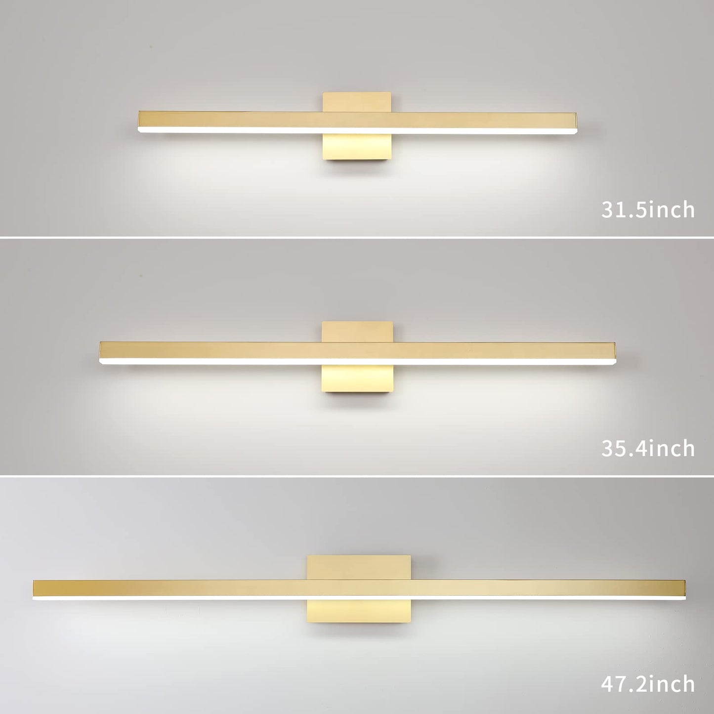 Joossnwell Black Bathroom Vanity Light Fixtures Dimmable 5CCT LED Bathroom Lighting Bar 15.75 Inch Modern Bath Lights Fixture Over Mirror 12W
