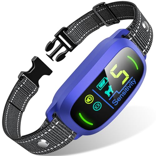 Dog Bark Collar for Large Medium Small Dogs, Rechargeable Smart Bark Collar, Anti Barking Training Collar with 5 Adjustable Sensitivity Beep Vibration (Black)