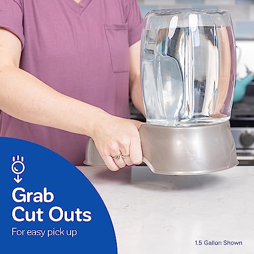 Petmate Pet Cafe Cat and Dog Water Dispenser - Water Bowl for Cats and Dogs, USA Made, .25 GAL, Pearl Ash Blue