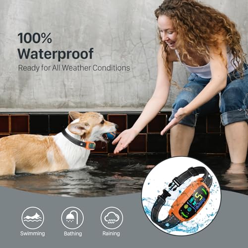Dog Bark Collar for Large Medium Small Dogs, Rechargeable Smart Bark Collar, Anti Barking Training Collar with 5 Adjustable Sensitivity Beep Vibration (Black)