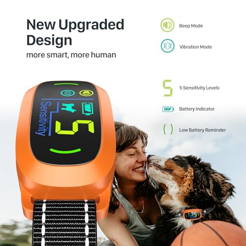 Dog Bark Collar for Large Medium Small Dogs, Rechargeable Smart Bark Collar, Anti Barking Training Collar with 5 Adjustable Sensitivity Beep Vibration (Black)