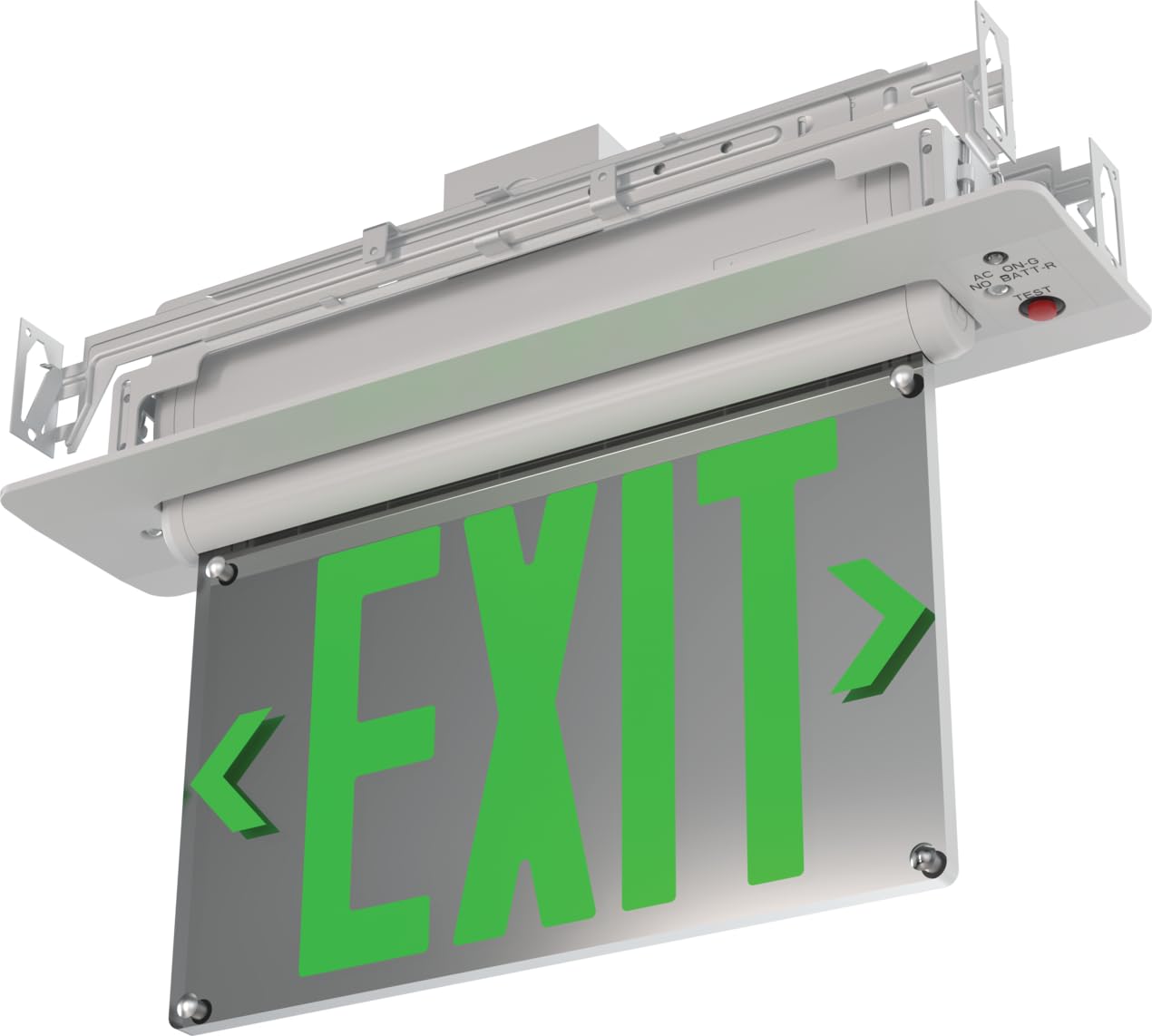 Lithonia Lighting BE W R SM M6 BE Basics Edge-Lit Exit Sign, White with Red Letters, Surface Mount