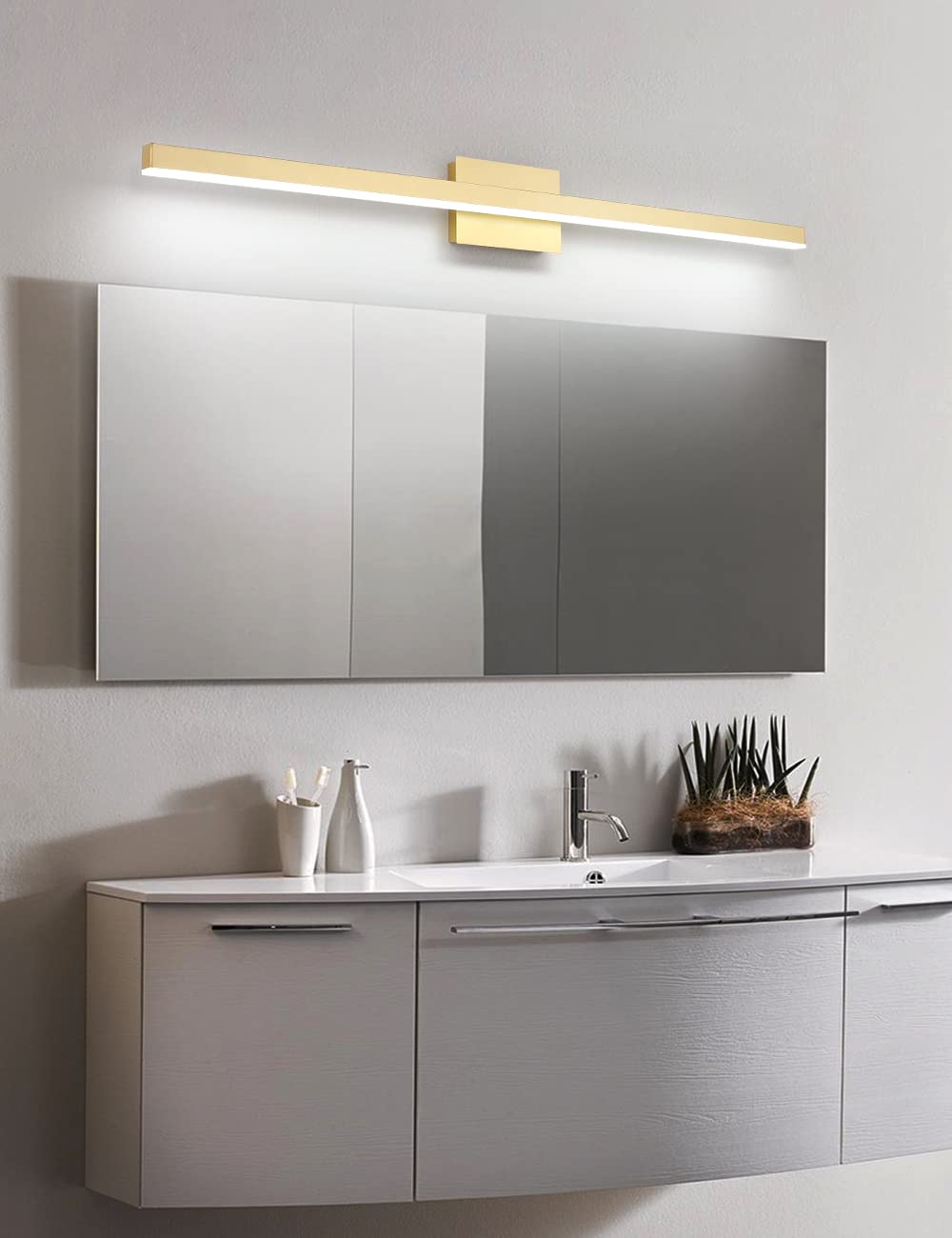 Joossnwell Black Bathroom Vanity Light Fixtures Dimmable 5CCT LED Bathroom Lighting Bar 15.75 Inch Modern Bath Lights Fixture Over Mirror 12W