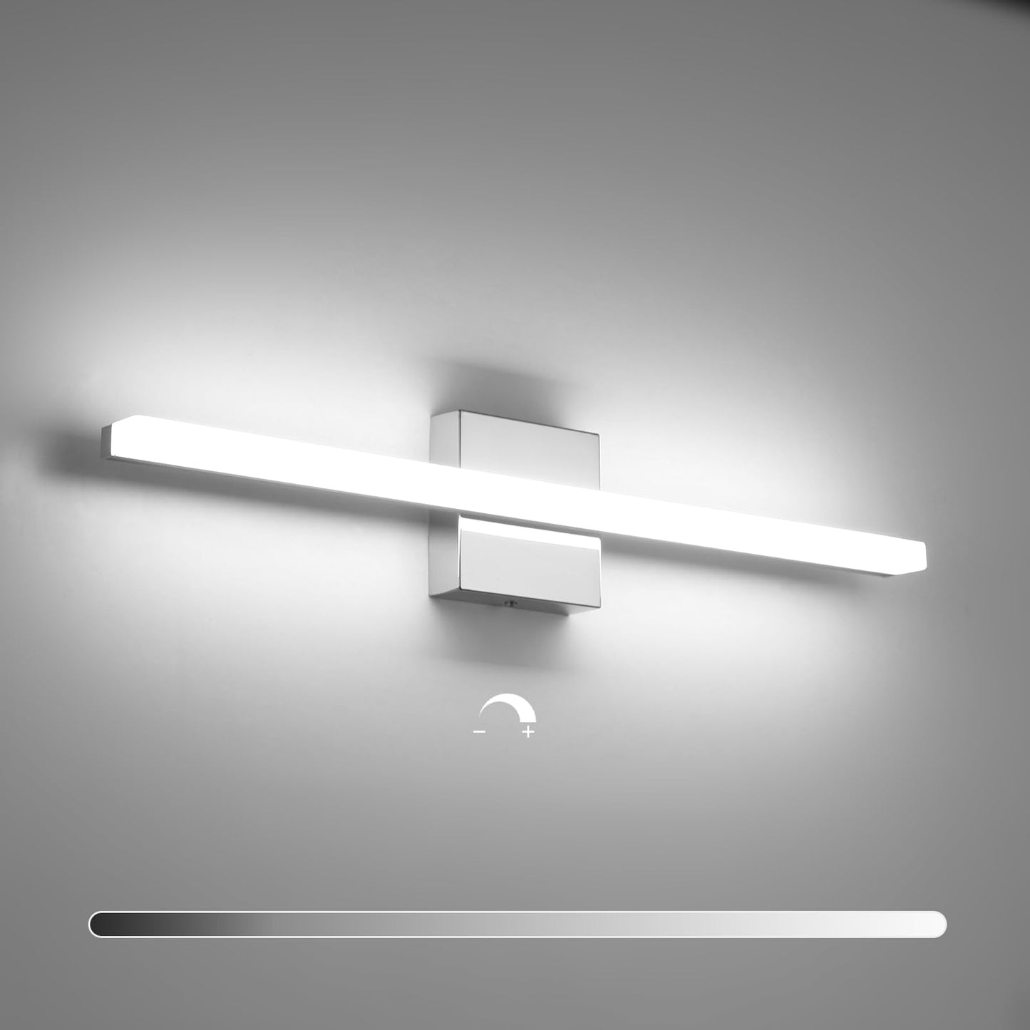 Combuh Modern Bathroom Light Fixtures Over Mirror 16 Inch IP44 9W Chrome Vanity Light Bar for Bathroom Wall Light Fixtures Cool White 6000K