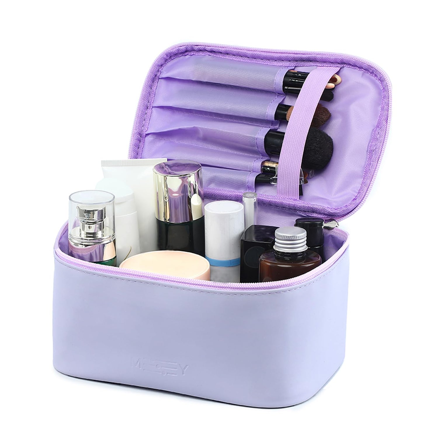 Meiyuuo Cute Makeup Bag Small Cosmetic Bags for Women Girls Gift for Teens Medium Pouch for Purse Essentials Toiletry Zip Pouch PU Waterproof Organizer Case (Cow Print)