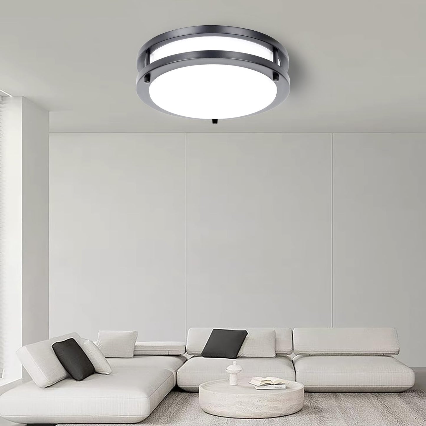 36W Dimmable LED Ceiling Light Fixture, 12 inch Flush Mount Light Fixture, Ceiling Lights for Bedroom, Kitchen, Bathroom, Super Bright 4000 Lumens, 400W Equivalent, 5000K Daylight White