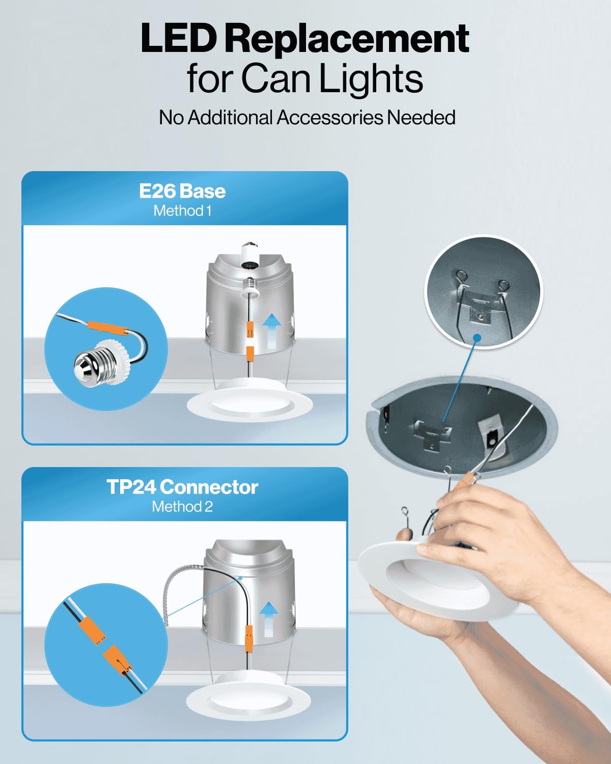 Sunco Recessed Lighting 6 Inch, Retrofit Can Lights, 965LM, 13W (75W Equivalent), Selectable CCT 2700K/3000K/3500K/4000K/5000K, Dimmable, Baffle Trim, Damp Rated UL 4 Pack