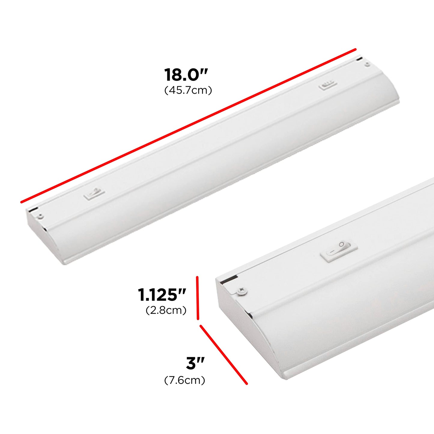 UltraPro 24 inch Hardwired Under Cabinet Lights, 3 Color Settings - 2700K/4000K/5000K - Warm White, Cool White, and Daylight, Under Cabinet Lighting, Dimmable Under Counter Lights for Kitchen, 45368