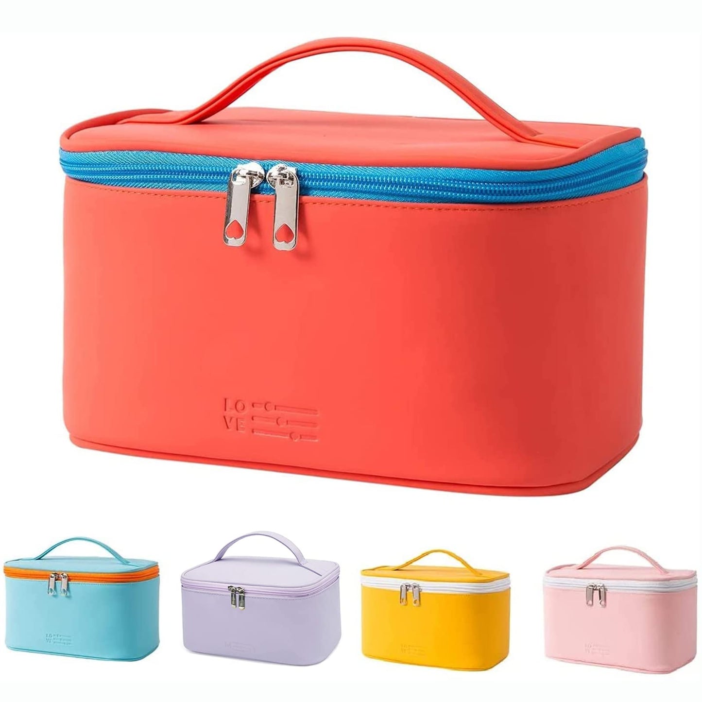 Meiyuuo Cute Makeup Bag Small Cosmetic Bags for Women Girls Gift for Teens Medium Pouch for Purse Essentials Toiletry Zip Pouch PU Waterproof Organizer Case (Cow Print)