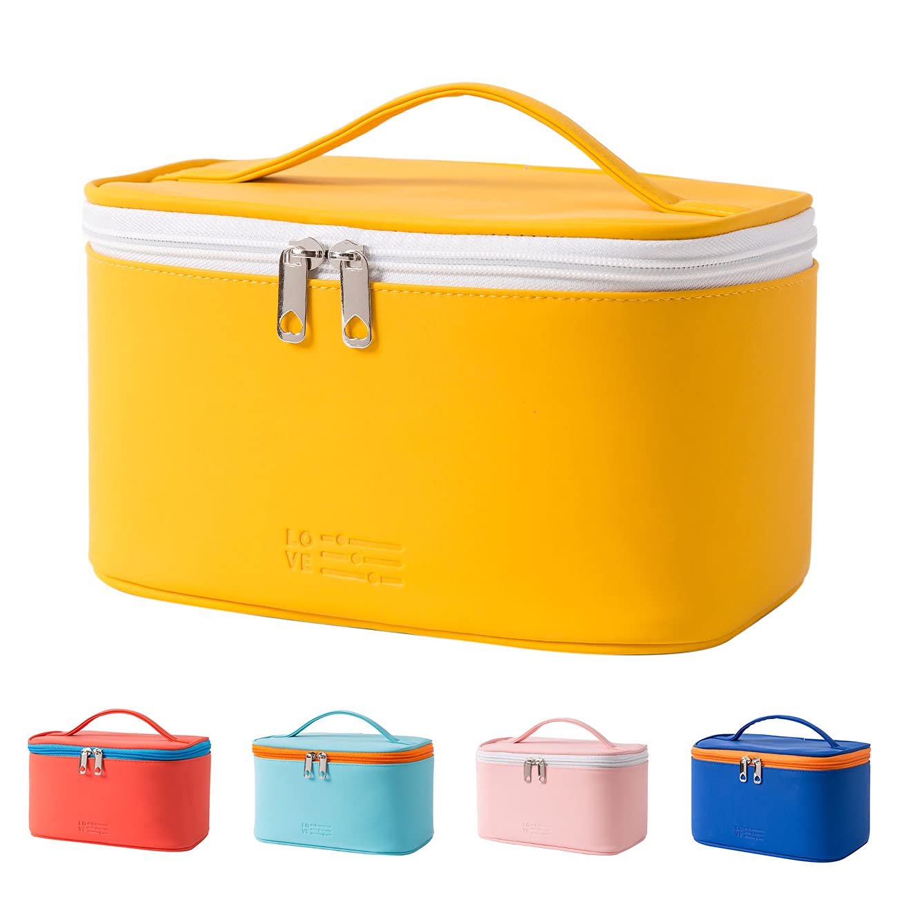 Meiyuuo Cute Makeup Bag Small Cosmetic Bags for Women Girls Gift for Teens Medium Pouch for Purse Essentials Toiletry Zip Pouch PU Waterproof Organizer Case (Cow Print)