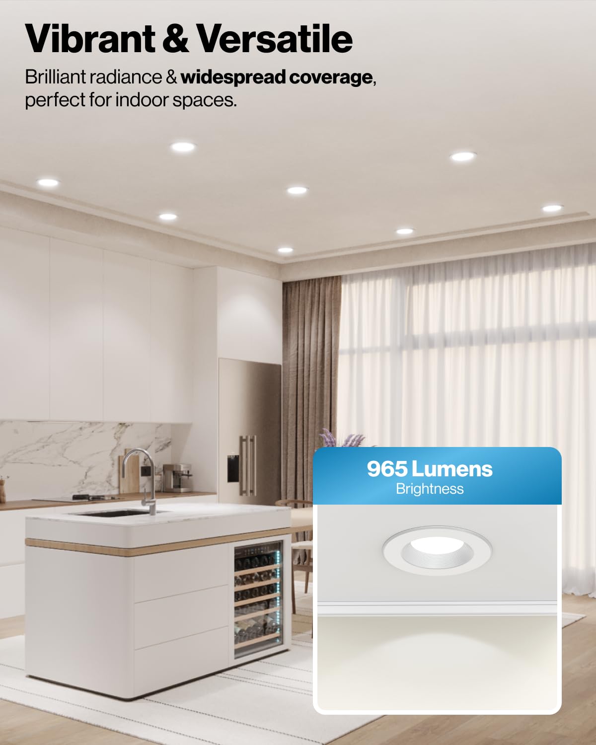 Sunco 12 Pack 5CCT Retrofit LED Recessed Lighting 6 Inch, 2700K/3000K/3500K/4000K/5000K Selectable, Dimmable Can Lights, Smooth Trim, 13W=75W, 965LM, Damp Rated, UL-Certified