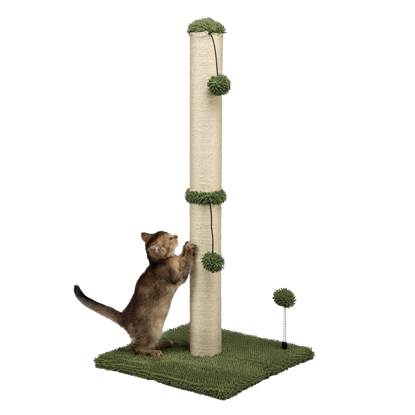 Cat Scratching Post Premium Basics Kitten Scratcher Sisal Scratch Posts with Hanging Ball 22in for Kittens or Smaller Cats (22 inches for Kitten, Beige)