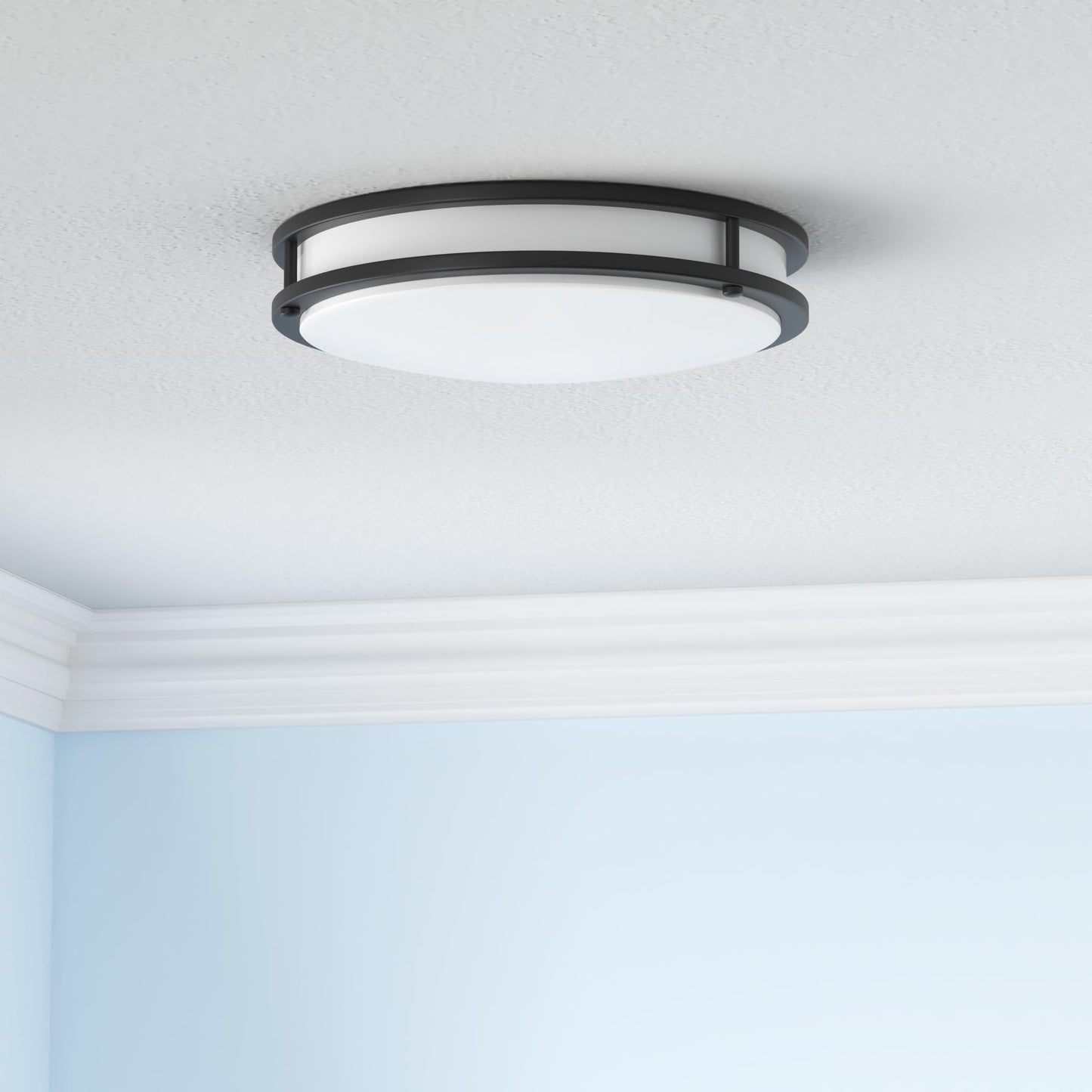 13 inch Flush Mount LED Ceiling Light Fixture, 2700K/3000K/3500K/4000K/5000K Adjustable Ceiling Lights, Oil Rubbed Bronze Saturn Dimmable Lighting for Hallway Bathroom Kitchen or Stairwell, ETL Listed