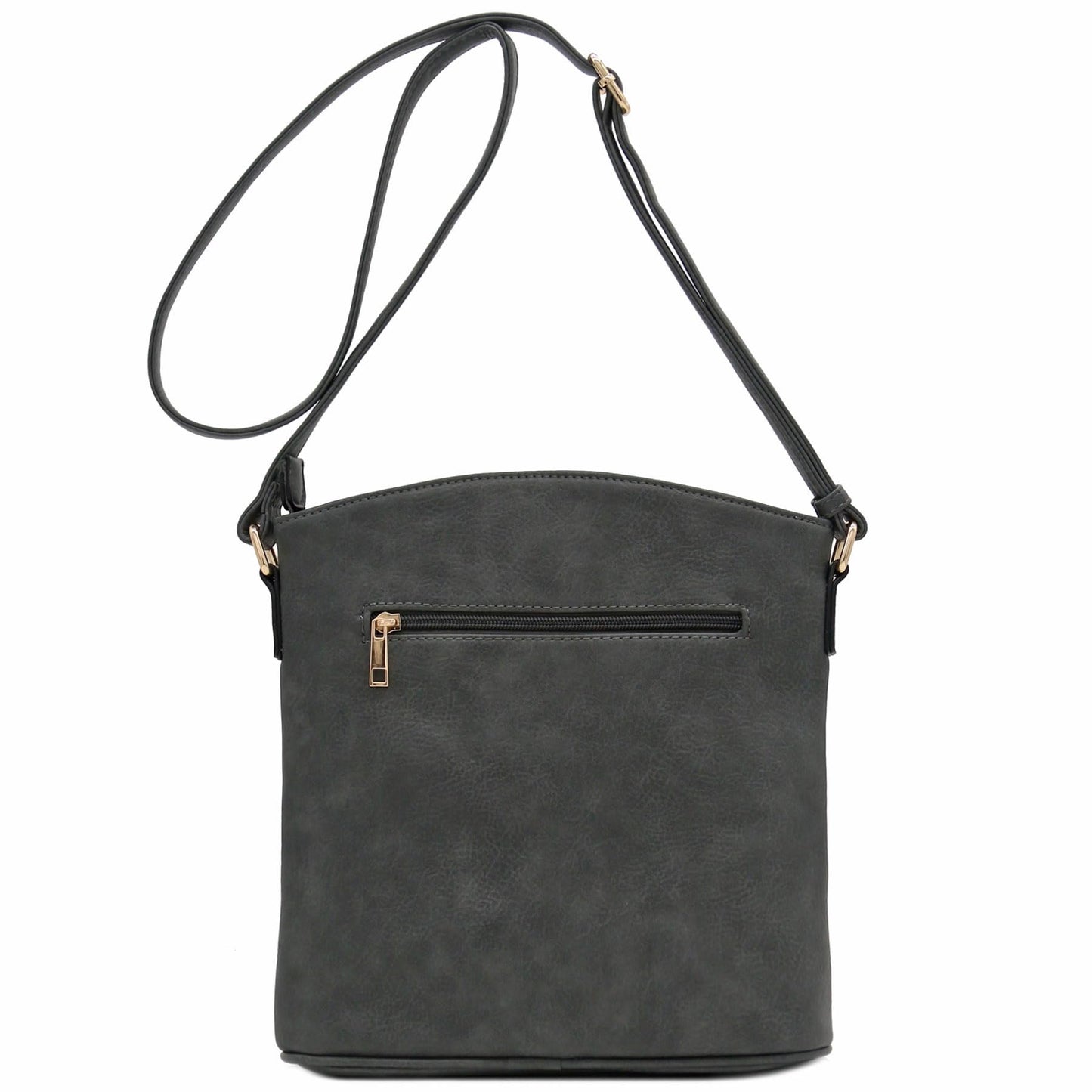 ALYSSA Triple Zip Pocket Large Crossbody Bag