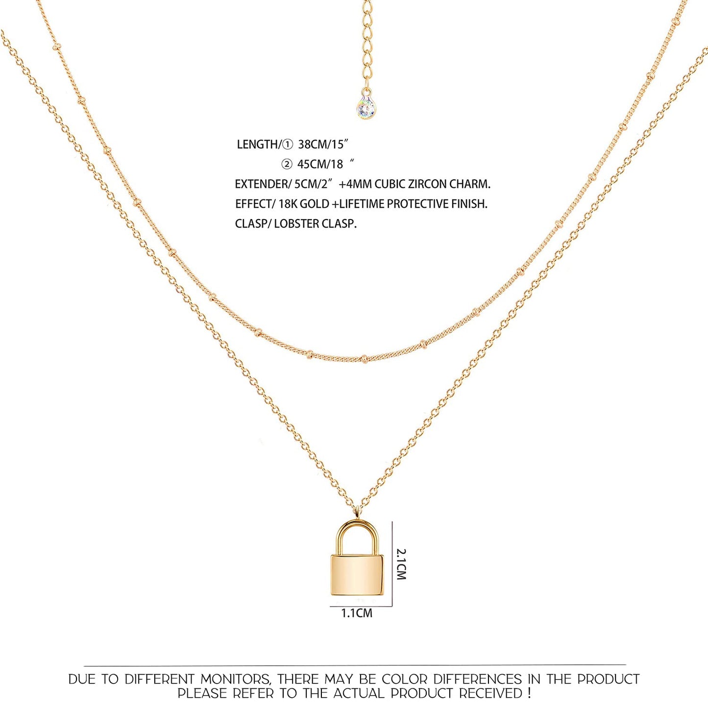 MEVECCO Layered Heart Necklace Pendant Handmade 18k Gold Plated Dainty Gold Choker Arrow Bar Layering Long Necklace for Women