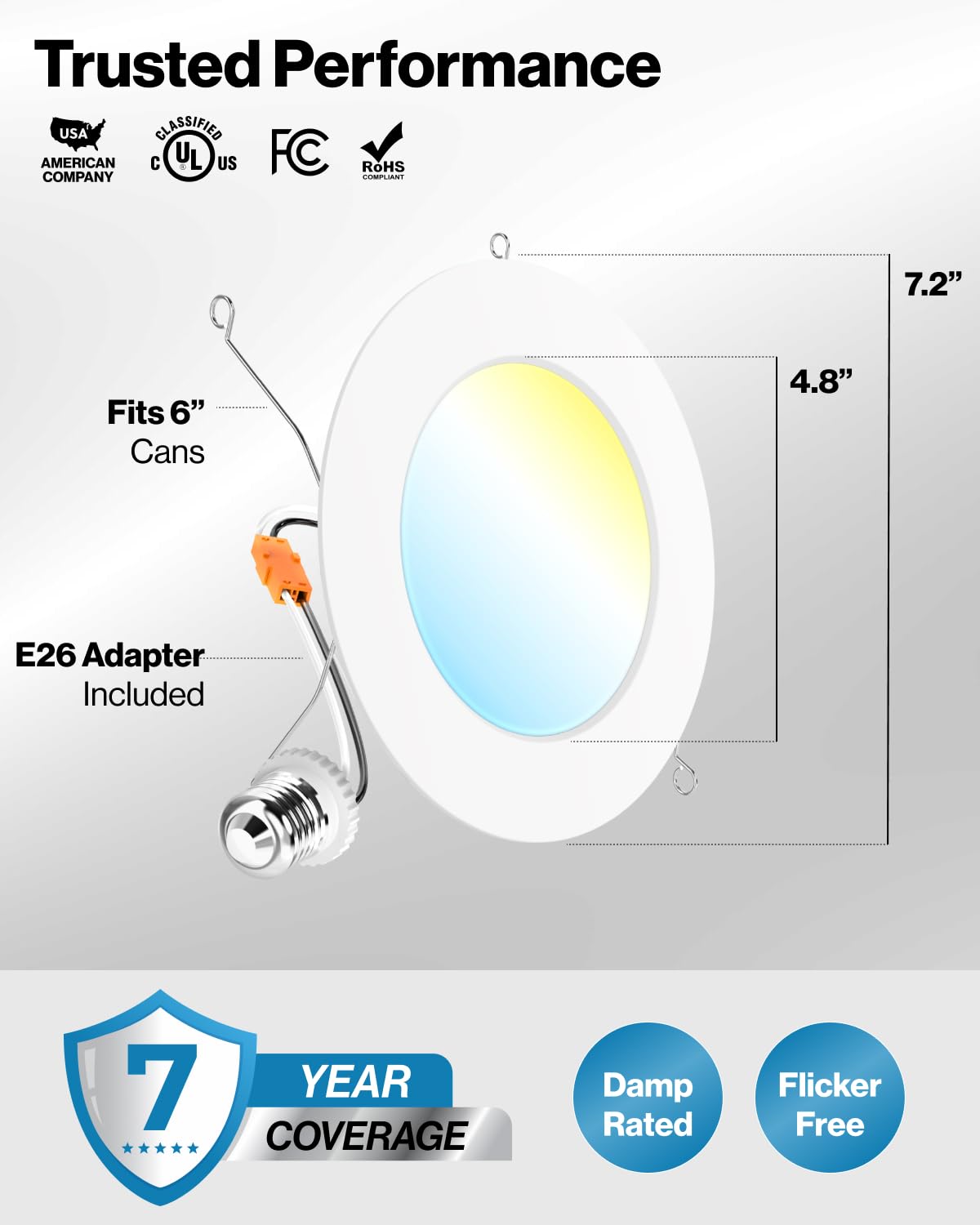 Sunco 12 Pack Retrofit LED Recessed Lighting 6 Inch, Can Lights for Ceiling, 1200 LM, 15W, Selectable CCT 2700K/3000K/4000K/5000K/6000K, Dimmable, Ultra Thin Flat Light Fixture UL