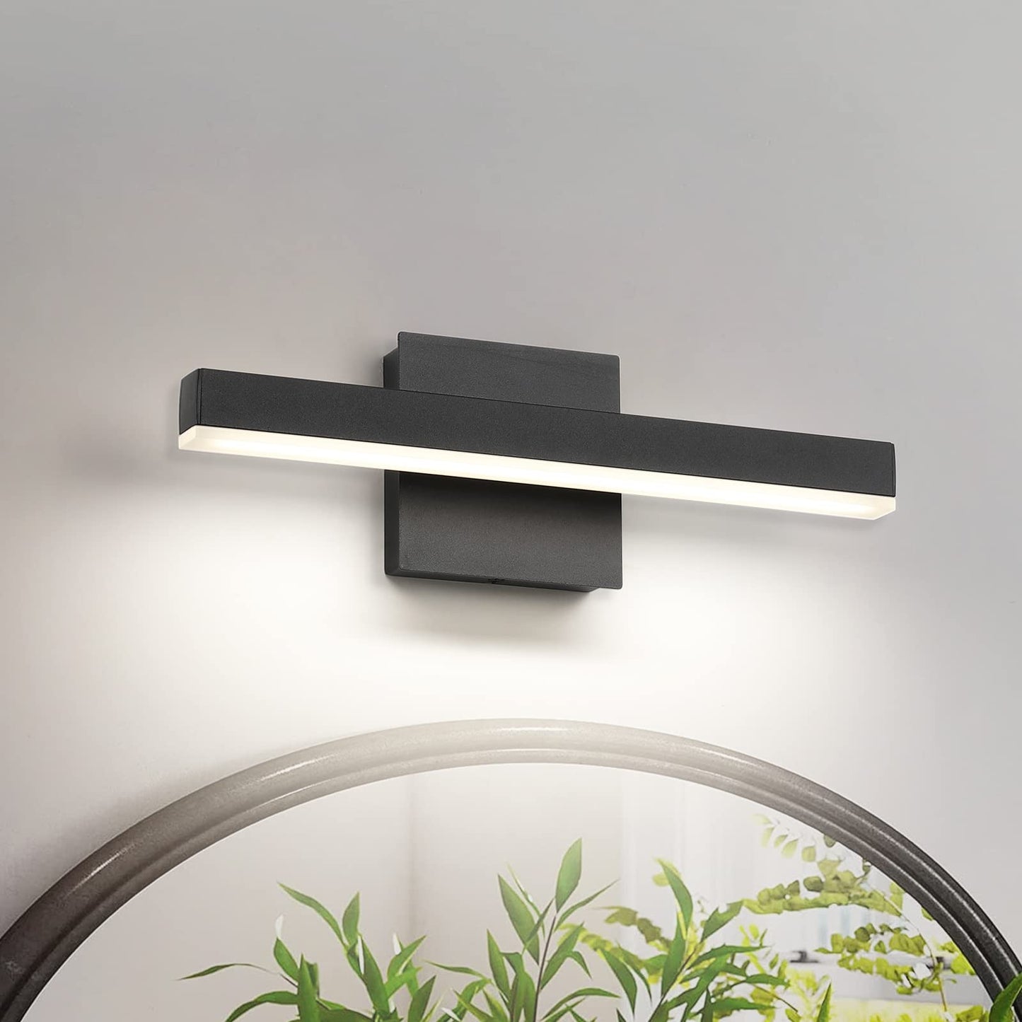 Joossnwell Black Bathroom Vanity Light Fixtures Dimmable 5CCT LED Bathroom Lighting Bar 15.75 Inch Modern Bath Lights Fixture Over Mirror 12W