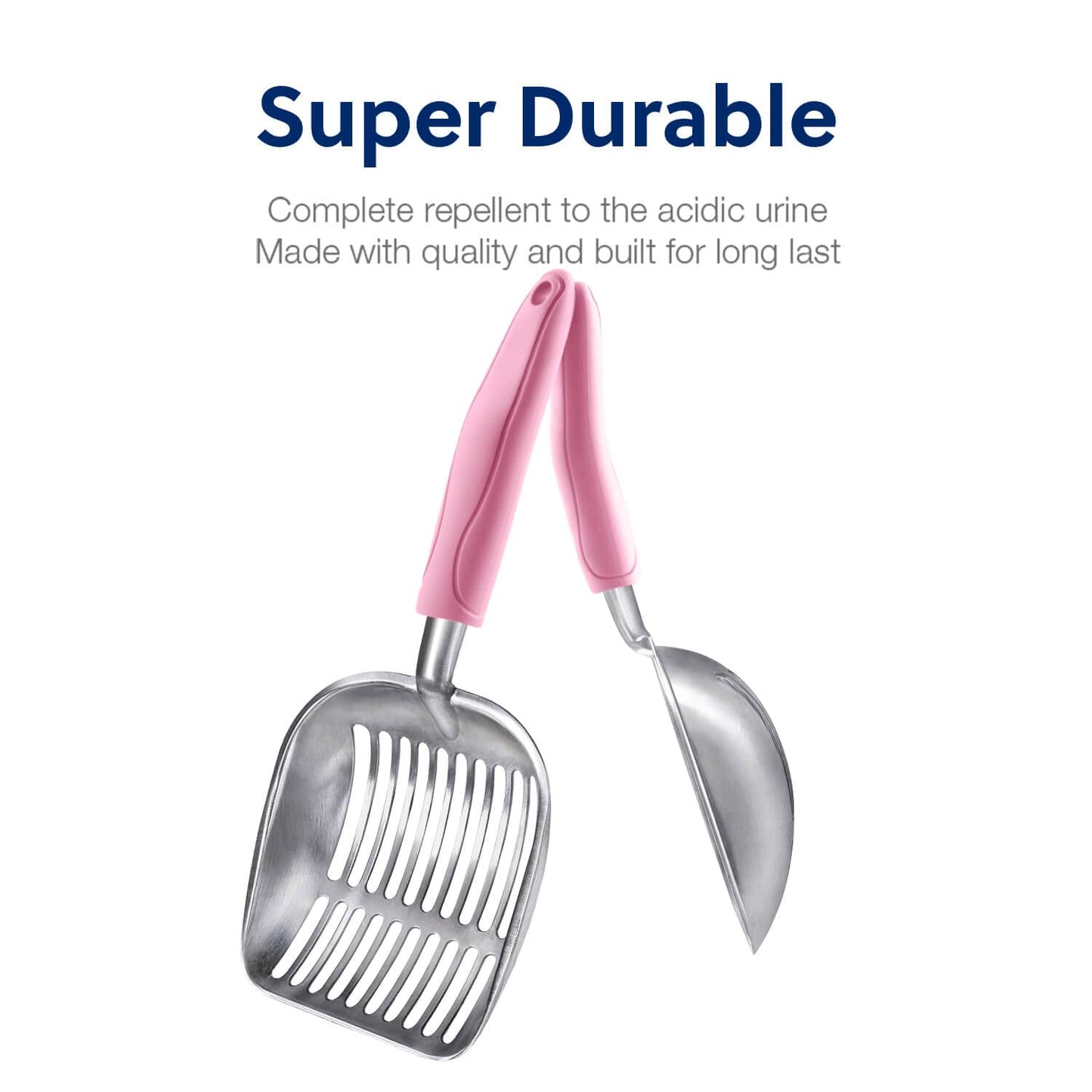 WePet Cat Litter Scoop, Aluminum Alloy Sifter, Kitty Metal Scooper, Deep Shovel, Long Handle, Poop Sifting, Kitten Pooper Lifter, Durable, Heavy Duty, for Litter Box