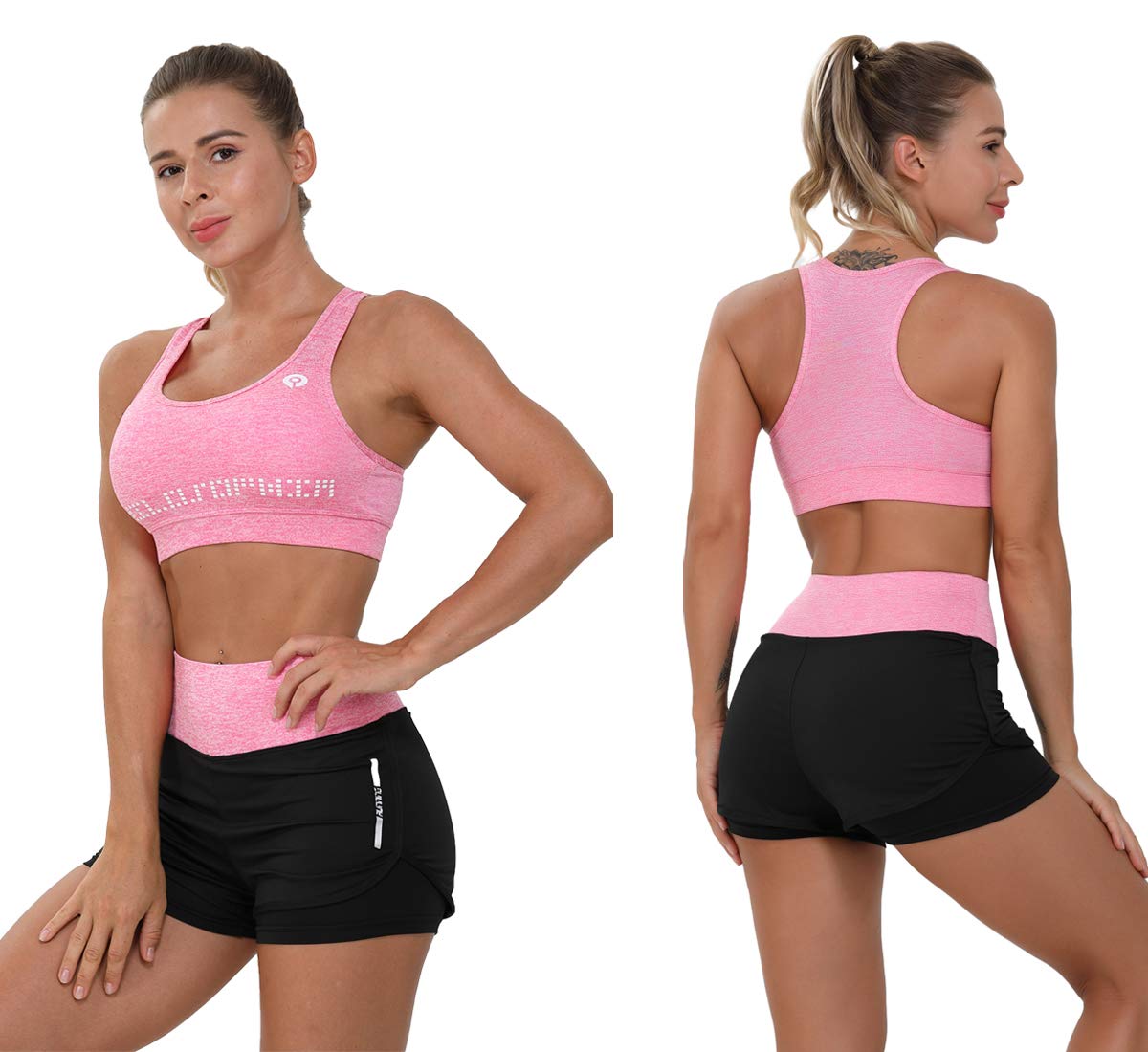 Women Workout Clothes Set 5 PCS Exercise Athletic Outfits Set