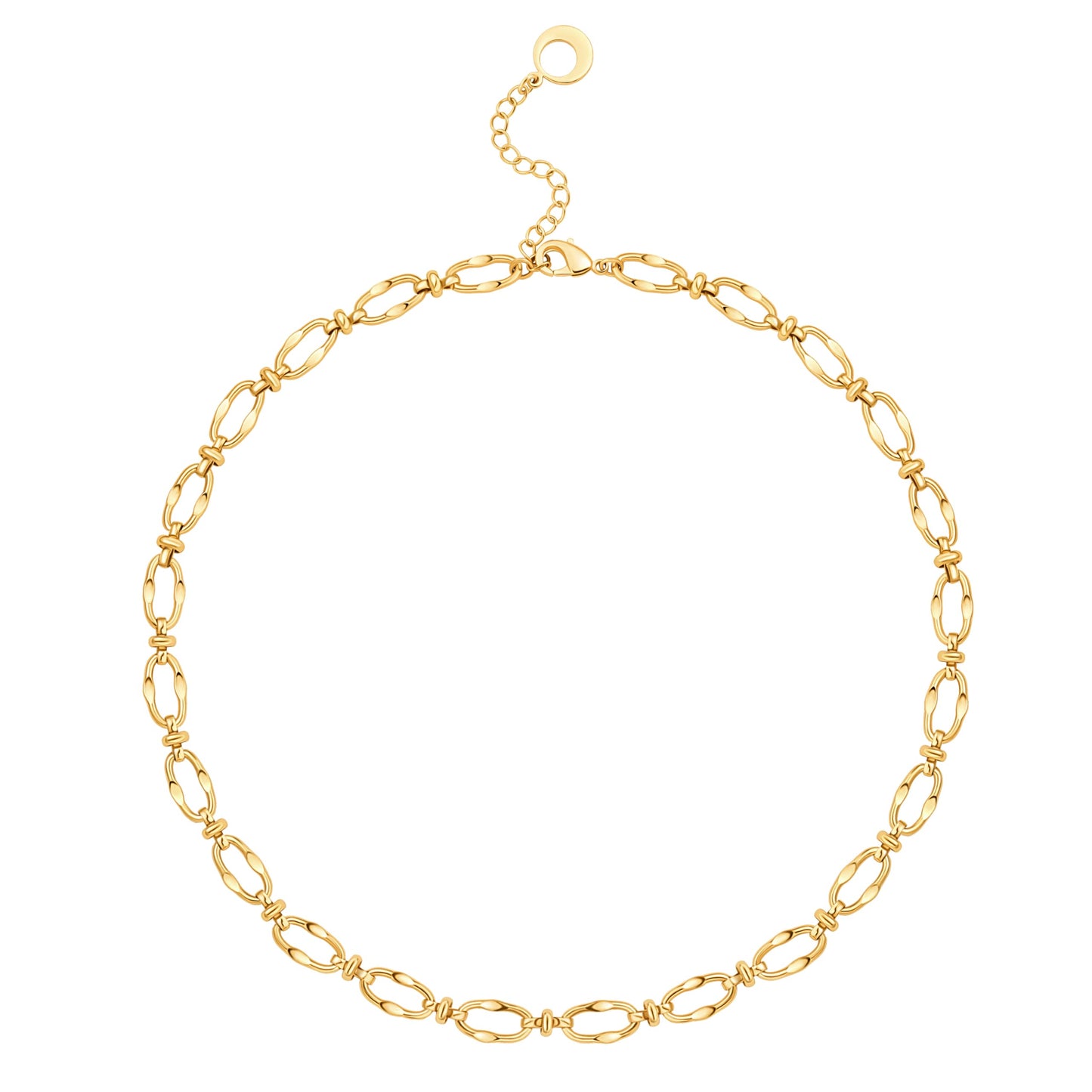 Aobei Pearl 18K Gold Paperclip Chain Choker Satellite Chain Biwa Pearl Pendant Necklace Dainty Jewelry for Women