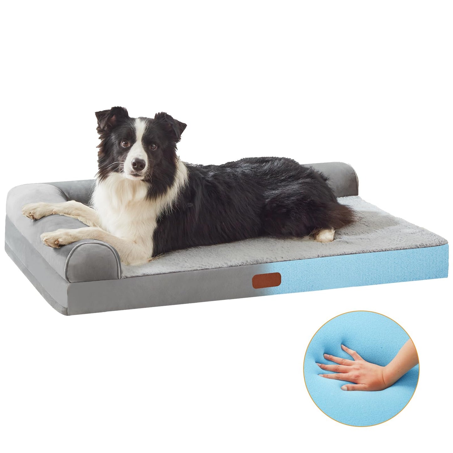 Orthopedic Memory Foam Dog Beds for Medium Dogs Waterproof Durable Dog Pet Bed Comfy Dog Couch Bed with Washable Removable Cover Bolster Kennel Pad for Dogs Up to 35lbs (M,30"x20"x6")