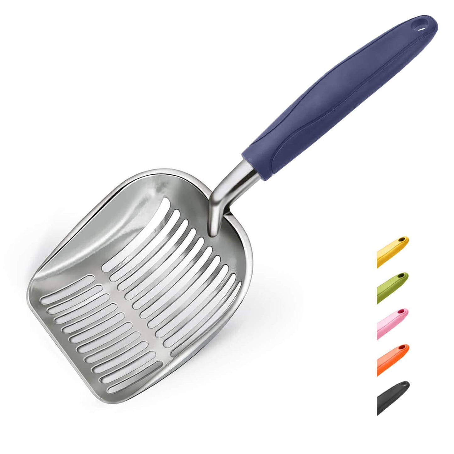 WePet Cat Litter Scoop, Aluminum Alloy Sifter, Kitty Metal Scooper, Deep Shovel, Long Handle, Poop Sifting, Kitten Pooper Lifter, Durable, Heavy Duty, for Litter Box