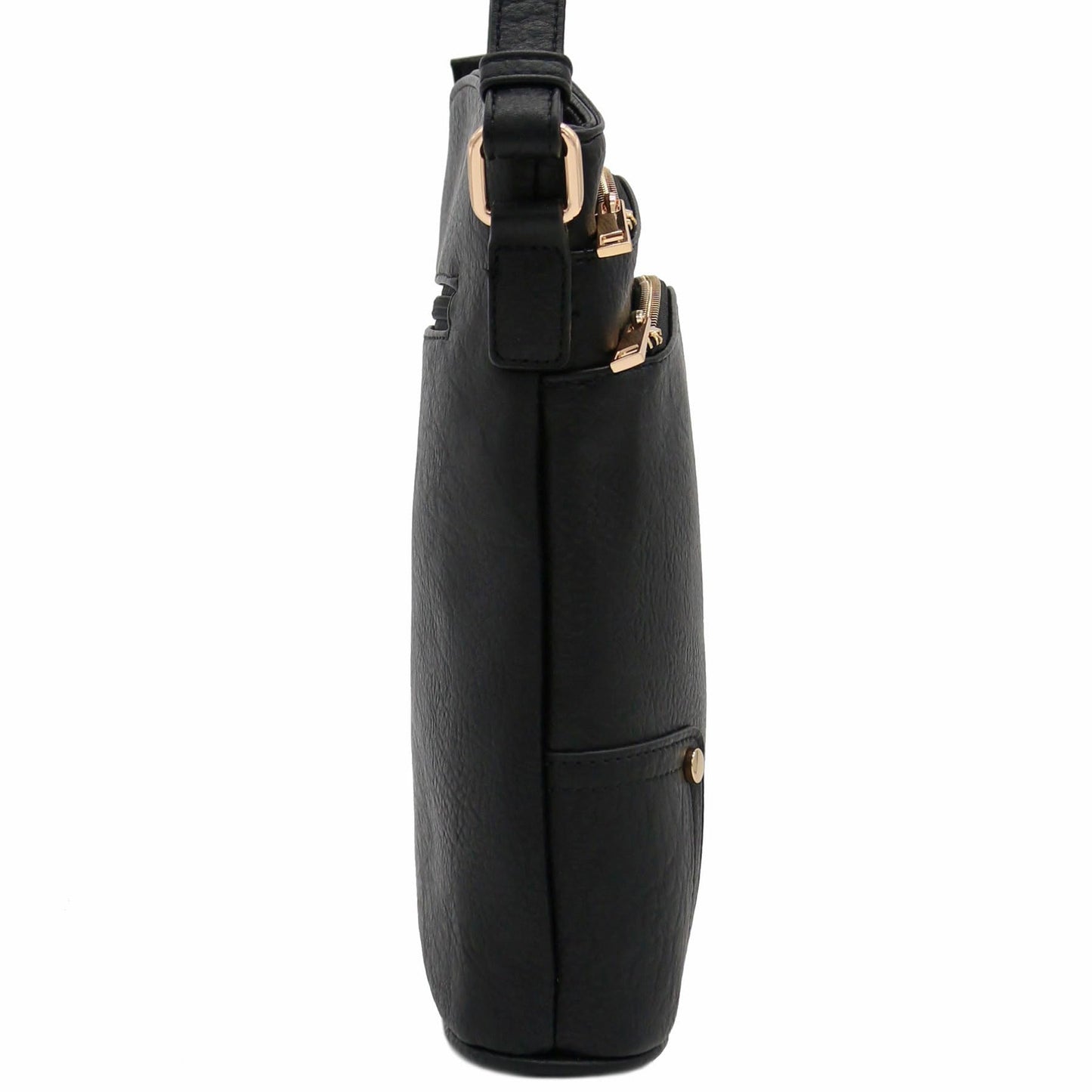 ALYSSA Triple Zip Pocket Large Crossbody Bag