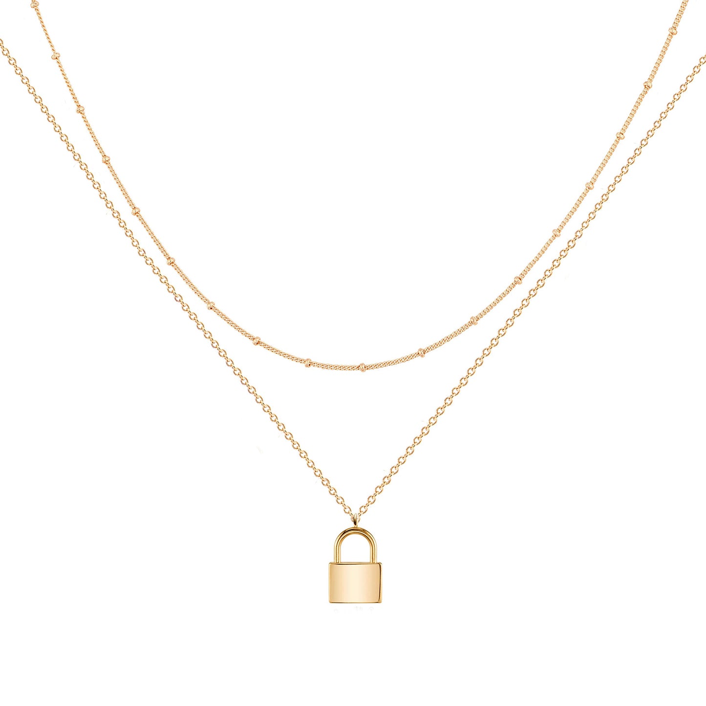 MEVECCO Layered Heart Necklace Pendant Handmade 18k Gold Plated Dainty Gold Choker Arrow Bar Layering Long Necklace for Women