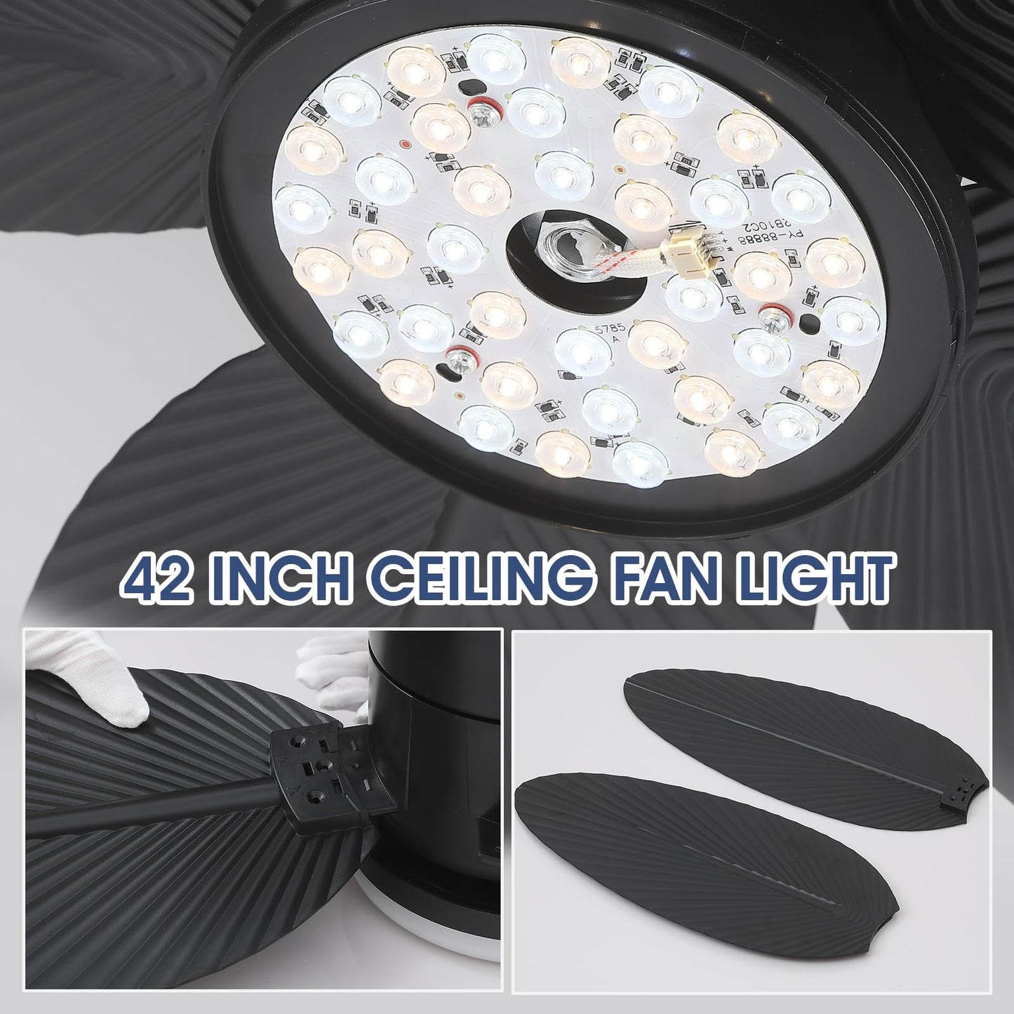 Ceiling Fans with Lights-36 Low Profile Ceiling Fan with Light and Remote/APP Control,Flush Mount,DC Reversible,LED Dimmable Blakc Ceiling Fans for Bedroom,Indoor/Outdoor Patio Use