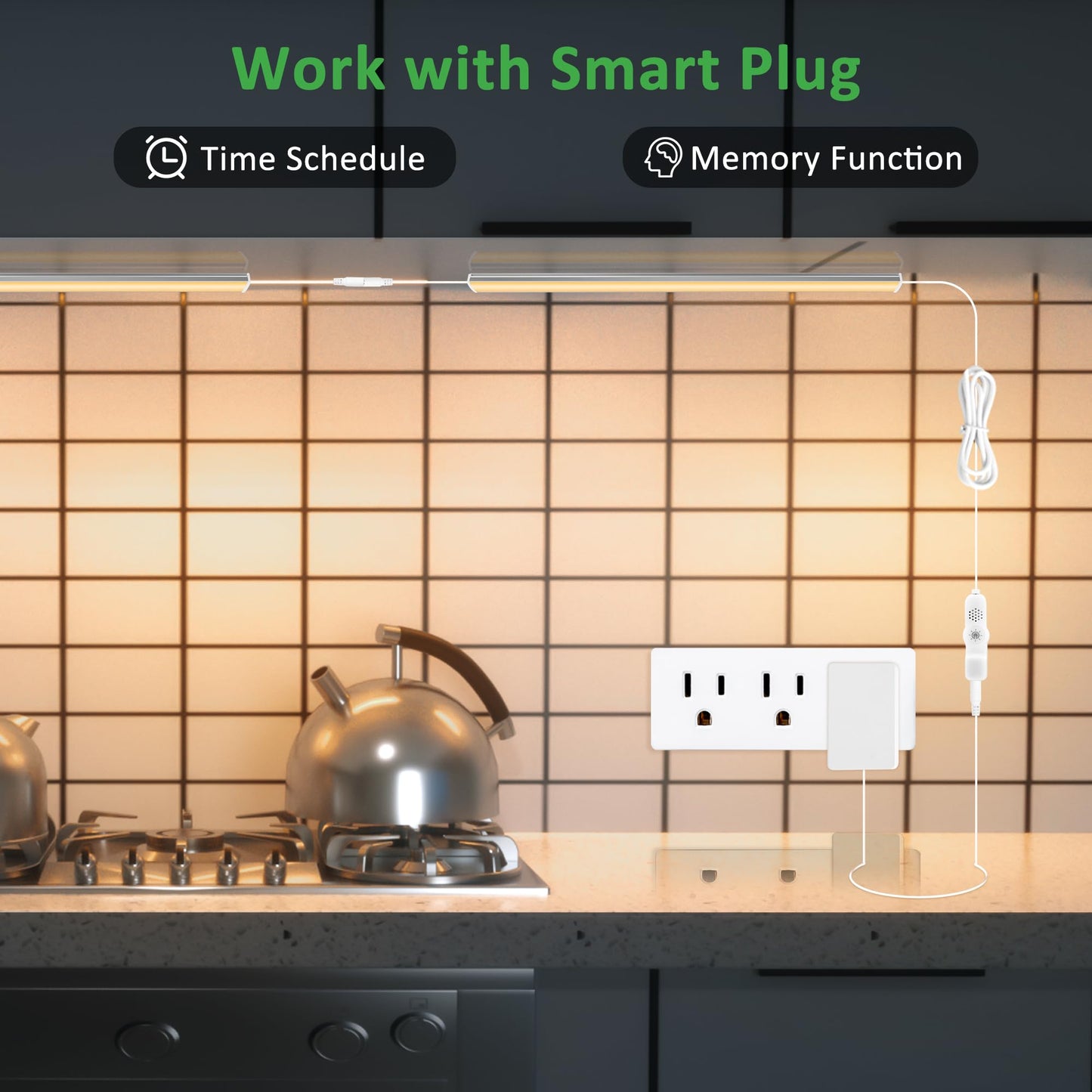 Maylit Under Cabinet Lights Plug in, 3 Pcs 12 Inch Ultra Thin Under Cabinet Lighting, Super Bright Daylight White Under Counter Lights for Kitchen, Dimmable Light for Cabinet, Counter, Workbench, Desk