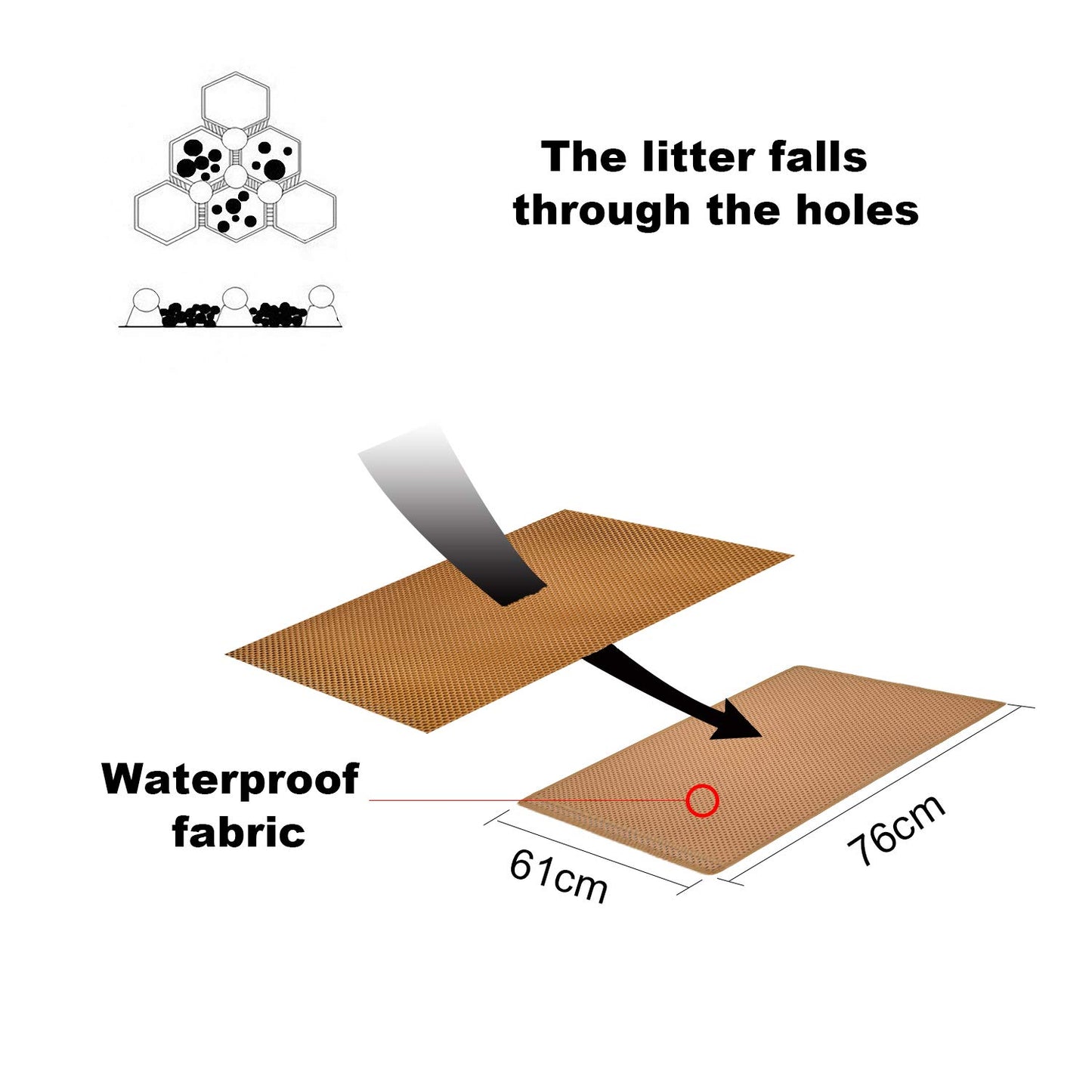 Pieviev Cat Litter Mat Double Layer Waterproof Urine Proof Trapping Mat 1 Pack (Gray, 24x15 Inch (Pack of 1))